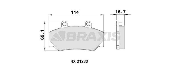 BRAXIS AA0364 Brake pad set 271179.4