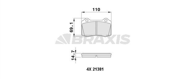 BRAXIS AA0479 Brake pad set MXD-2750-AA