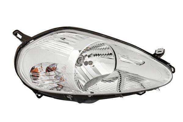 VALEO 043889 Headlight Right, H4, W5W, Halogen, transparent, with low beam, with high beam, for right-hand traffic, ORIGINAL PART, with motor for headlamp levelling
