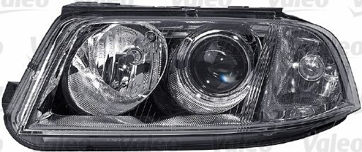 VALEO 044569 Headlight Left, H7, W5W, PY21W, Halogen, transparent, with low beam, for right-hand traffic, with motor for headlamp levelling