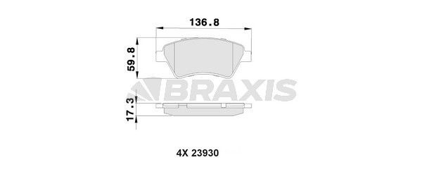 BRAXIS Bremsbelagsatz AB0018