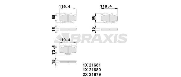 BRAXIS AB0115 Brake pad set 44916 00 80