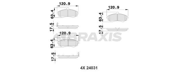 BRAXIS AB0211 Brake pad set 58101 2FA01
