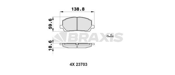 BRAXIS AB0408 Brake pad set 04465 48090