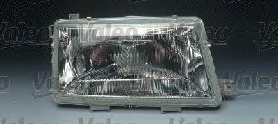 VALEO 069563 Headlight Left, H4, Halogen, with low beam, with high beam, with outline marker light, for right-hand traffic, without bulb
