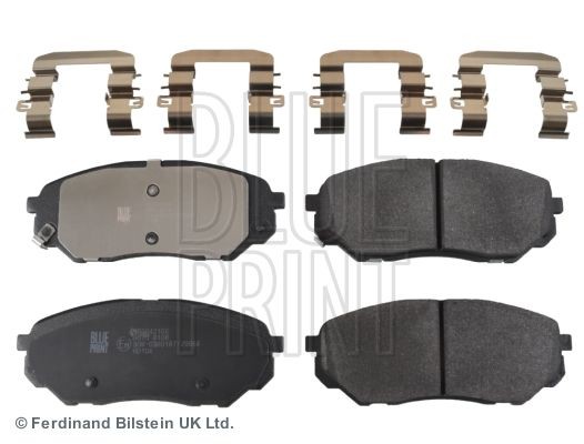 BLUE PRINT ADG042166 Brake pad set Front Axle, with acoustic wear warning, with anti-squeak plate