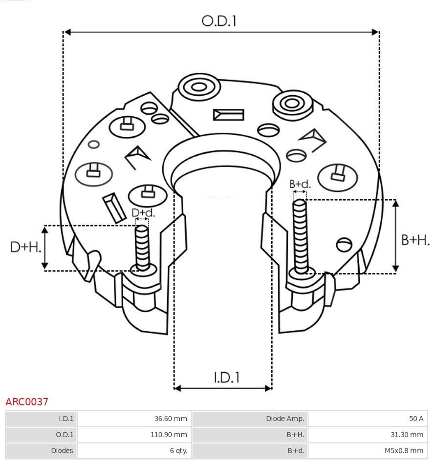 ARC0037 Rectifier, alternator Brand new | AS-PL | Alternator rectifiers AS-PL ARC0037 review and test