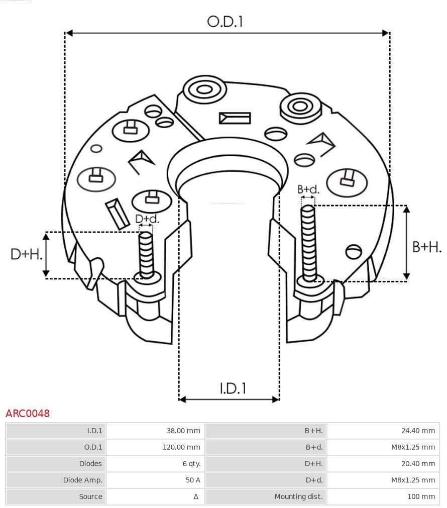 ARC0048 Rectifier, alternator Brand new | AS-PL | Alternator rectifiers AS-PL ARC0048 review and test