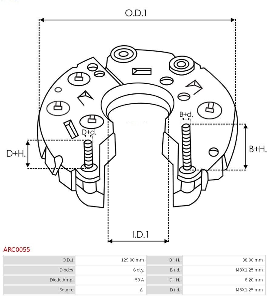 ARC0055 Rectifier, alternator Brand new | AS-PL | Alternator rectifiers AS-PL ARC0055 review and test