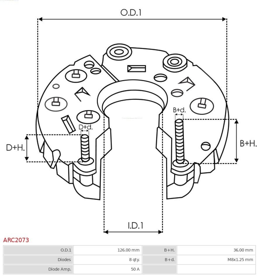 ARC2073 Rectifier, alternator Brand new | AS-PL | Alternator rectifiers AS-PL ARC2073 review and test