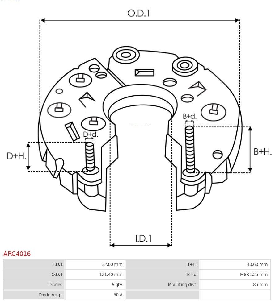 ARC4016 Raddrizzatore, Alternatore Nuovo | AS-PL | Ponti raddrizzatori AS-PL ARC4016 - Prezzo ridotto