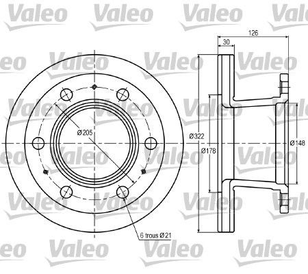 VALEO 187002 Bremsscheibe für FORD Cargo LKW in Original Qualität