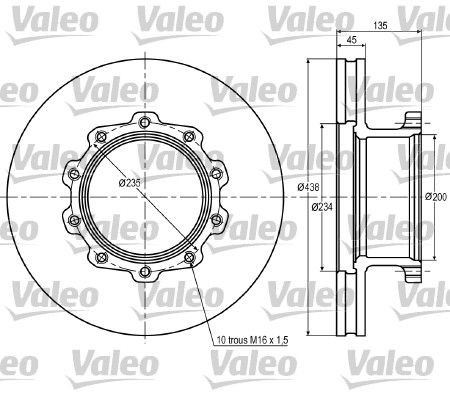 VALEO 187015 Bremsscheibe für MAN F 90 LKW in Original Qualität
