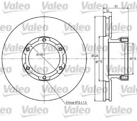 VALEO 187017 Bremsscheibe für MERCEDES-BENZ LK/LN2 LKW in Original Qualität