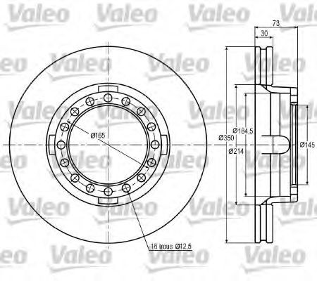 VALEO Front Axle, 350x30mm, 16, Vented Ø: 350mm, Rim: 16-Hole, Brake Disc Thickness: 30mm Brake rotor 187025 buy
