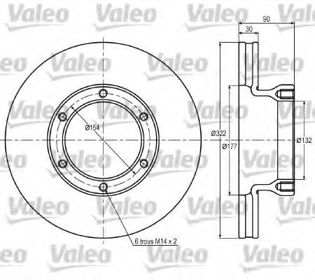 VALEO 187026 Bremsscheibe für VOLVO FLC LKW in Original Qualität