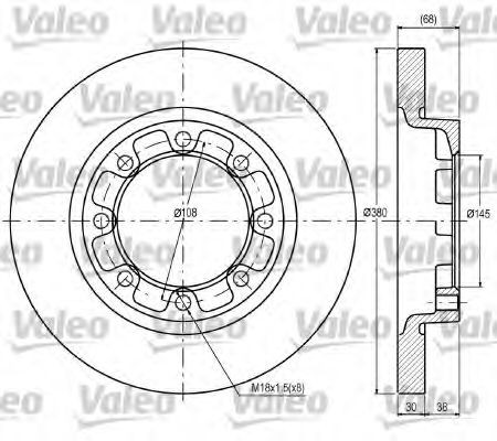 VALEO 187038 Bremsscheibe für MERCEDES-BENZ UNIMOG LKW in Original Qualität