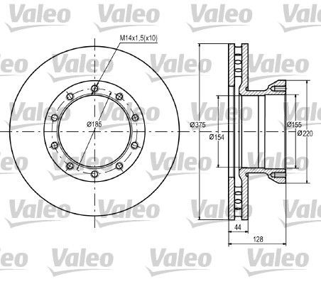 VALEO 187066 Brake disc AMPA014