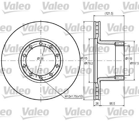 VALEO 187078 Brake disc PAK3546