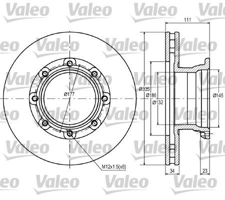 VALEO 187082 Bremsscheibe für MERCEDES-BENZ ATEGO 3 LKW in Original Qualität