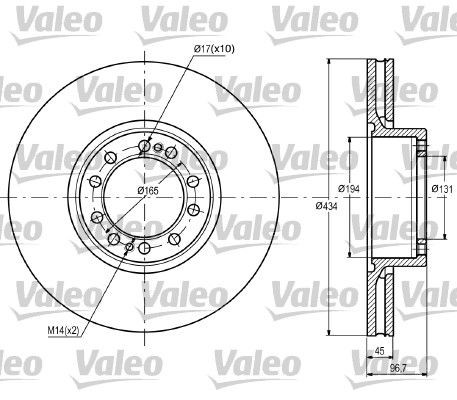 VALEO 187087 Bremsscheibe für RENAULT TRUCKS Premium 2 LKW in Original Qualität
