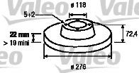 VALEO 187147 Brake disc Front Axle, 276x22mm, 5, solid