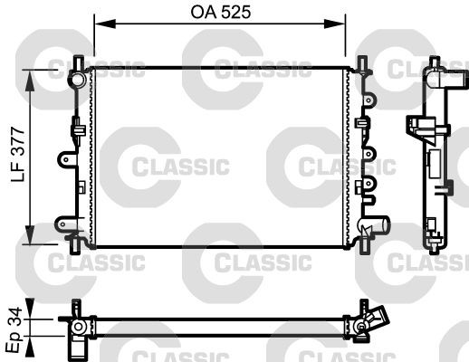 VALEO ContiClassic 230856 Engine radiator 6616483