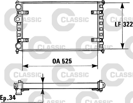 RM1091 VALEO ContiClassic 230947 Engine radiator 1L0121253