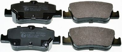 DENCKERMANN B111016 Brake pad set Rear Axle, with acoustic wear warning