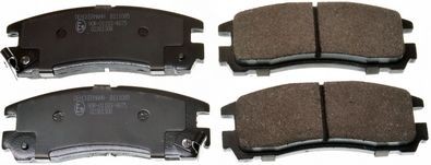 DENCKERMANN Rear Axle, with acoustic wear warning Height: 41,3mm, Width: 107,7mm, Thickness: 15,5mm Brake pads B111085 buy