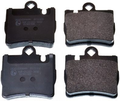 DENCKERMANN B111101 Brake pad set Rear Axle, prepared for wear indicator, excl. wear warning contact