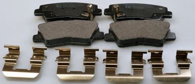 DENCKERMANN Rear Axle, with acoustic wear warning Height: 41,1mm, Width: 99,8mm, Thickness: 15,5mm Brake pads B111279 buy
