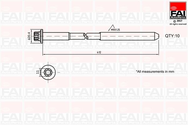 Original B292 FAI AutoParts Cylinder head bolt kit MINI