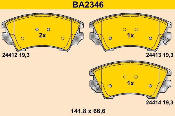 Original Barum 24412 Disc brake pads BA2346 for OPEL INSIGNIA