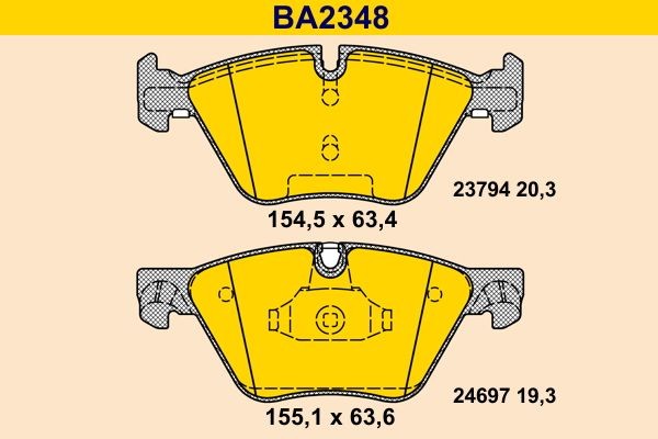 Disc pads Barum prepared for wear indicator, excl. wear warning contact - BA2348