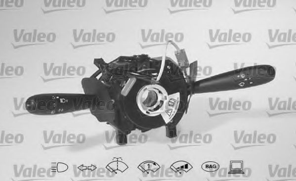 VALEO with light dimmer function, with indicator function, with dynamic function (direction indicator), with wash function, with wipe interval function, with wipe-wash function, with board computer function Steering Column Switch 251541 buy