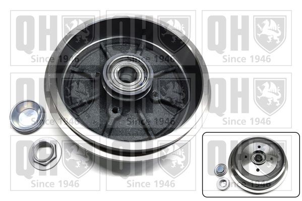 QUINTON HAZELL BDR642 Brake Drum with wheel bearing, with ABS sensor ring, 230mm