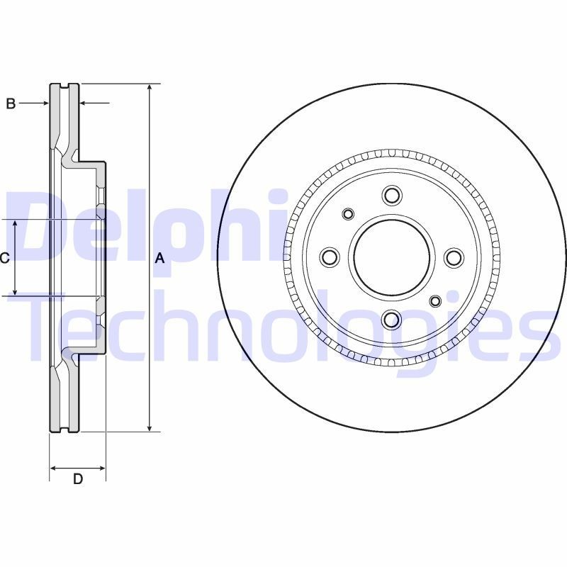 Kia RETONA Brake discs and rotors 10757513 DELPHI BG4743C online buy