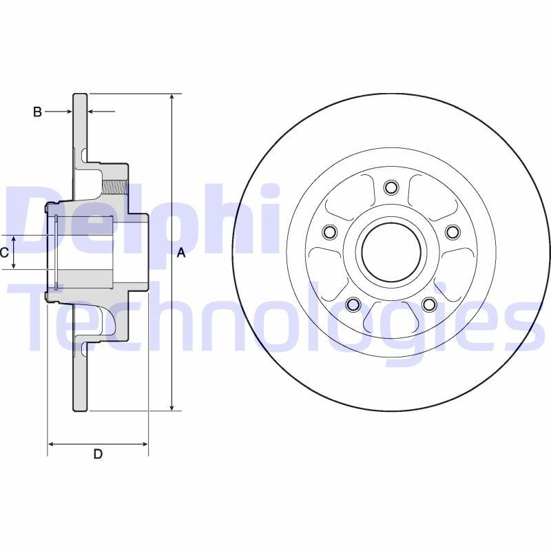 DELPHI 274x11mm, 5, solid, Oiled, Untreated Ø: 274mm, Num. of holes: 5, Brake Disc Thickness: 11mm Brake rotor BG9132RS buy