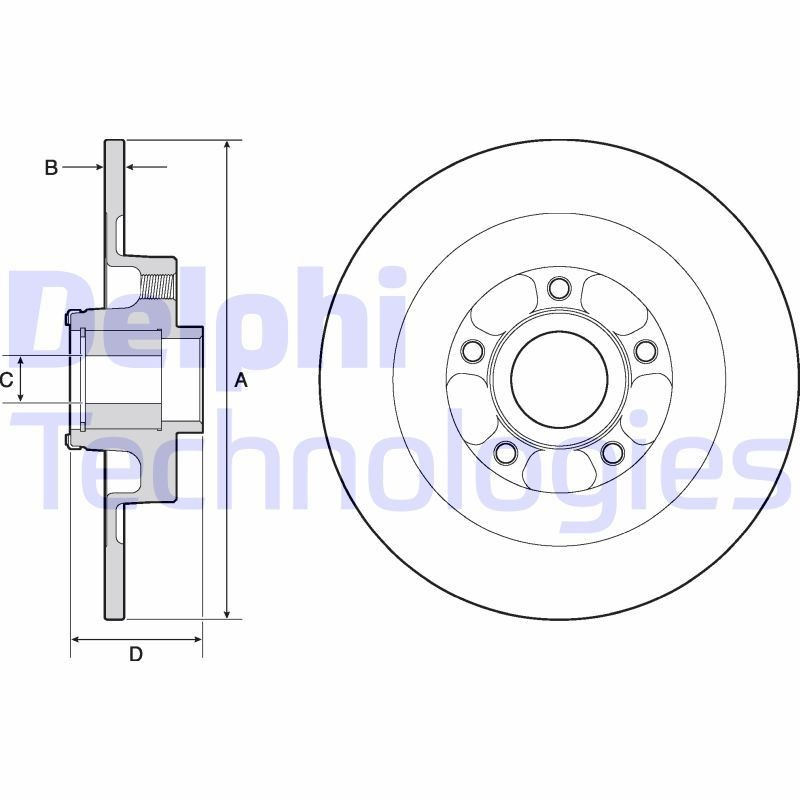 DELPHI 300x11mm, 5, solid, Oiled, Untreated Ø: 300mm, Num. of holes: 5, Brake Disc Thickness: 11mm Brake rotor BG9138RS buy