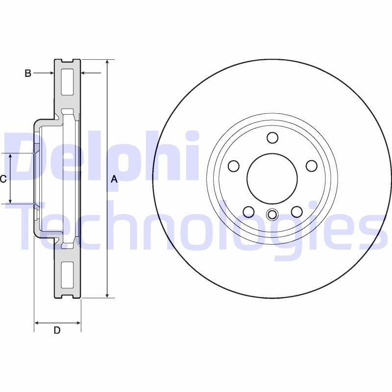 DELPHI Brake discs and rotors rear and front BMW 5 GT (F07) new BG9155C