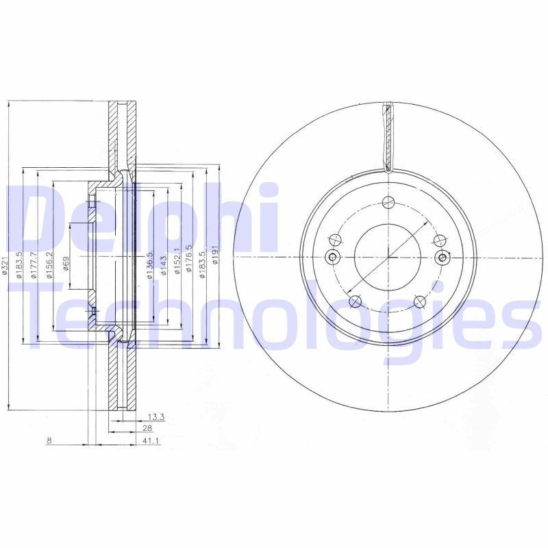 DELPHI BK559 Wheel bearing kit 2108 3103 020