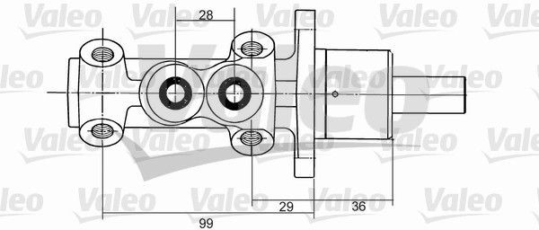 VALEO 350824 Brake master cylinder Number of connectors: 4, D1: 22,2 mm, Grey Cast Iron