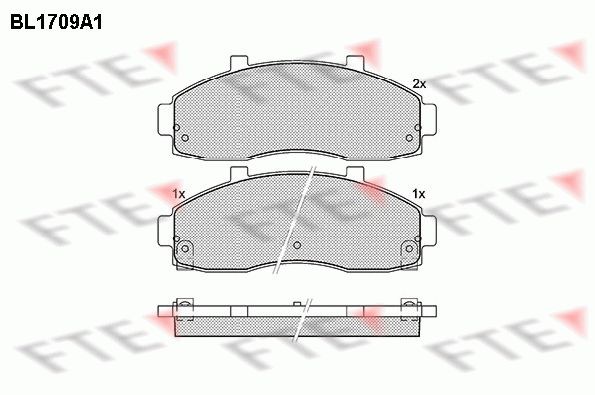 23484 FTE incl. wear warning contact, Axle Vers.: Front Height: 58,5mm, Thickness: 17,3mm Brake pads BL1709A1 buy