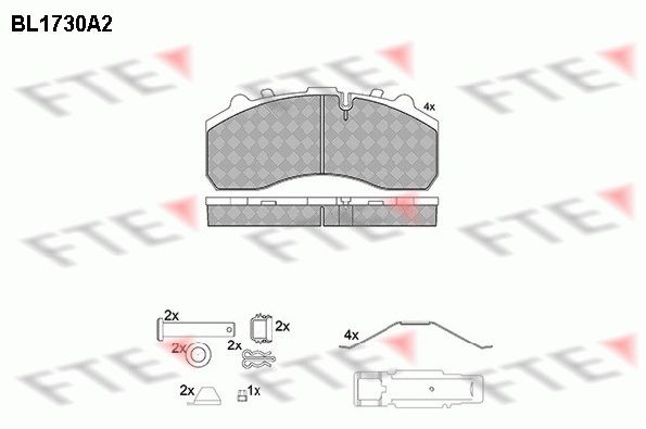 29087 FTE Height: 109,6mm, Width: 247,5mm, Thickness: 30mm Brake pads BL1730A2 buy