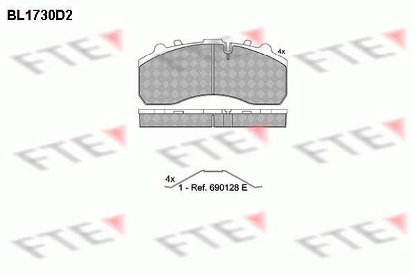 FTE BL1730D2 Bremsbeläge für ERF ECL LKW in Original Qualität