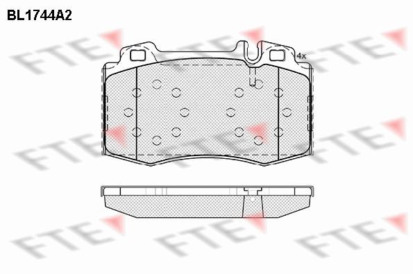 23045 FTE Height: 71,5mm, Width: 119,6mm, Thickness: 17,7mm Brake pads BL1744A2 buy