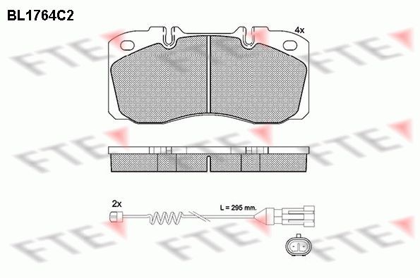 29122 FTE incl. wear warning contact Height: 85,4mm, Width: 174,6mm, Thickness: 22mm Brake pads BL1764C2 buy