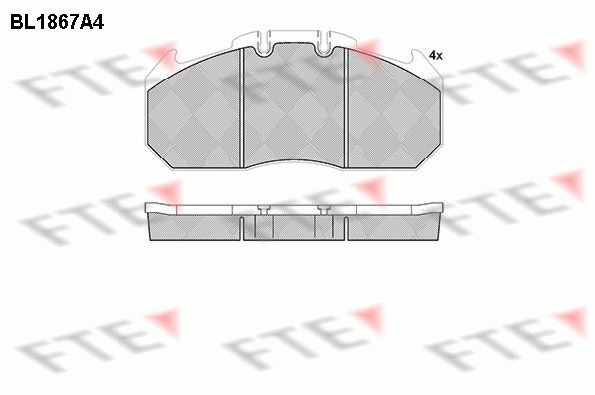 FTE BL1867A4 Bremsbeläge für RENAULT TRUCKS Premium LKW in Original Qualität