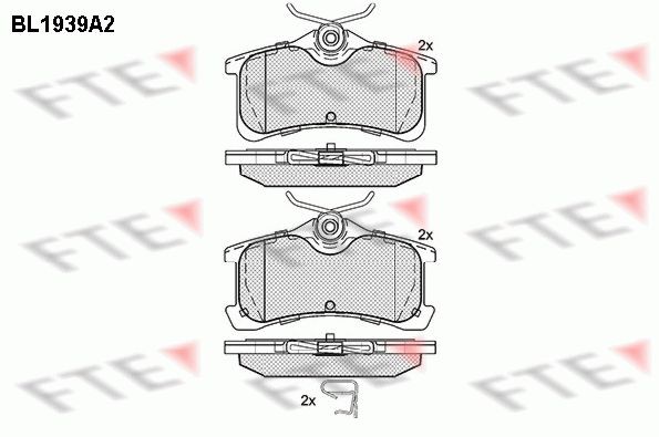 FTE BL1939A2 Brake pad set incl. wear warning contact